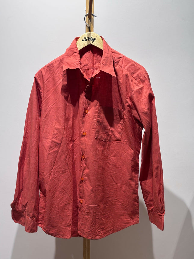Men's Casual Brick Red Shirt - XL Size