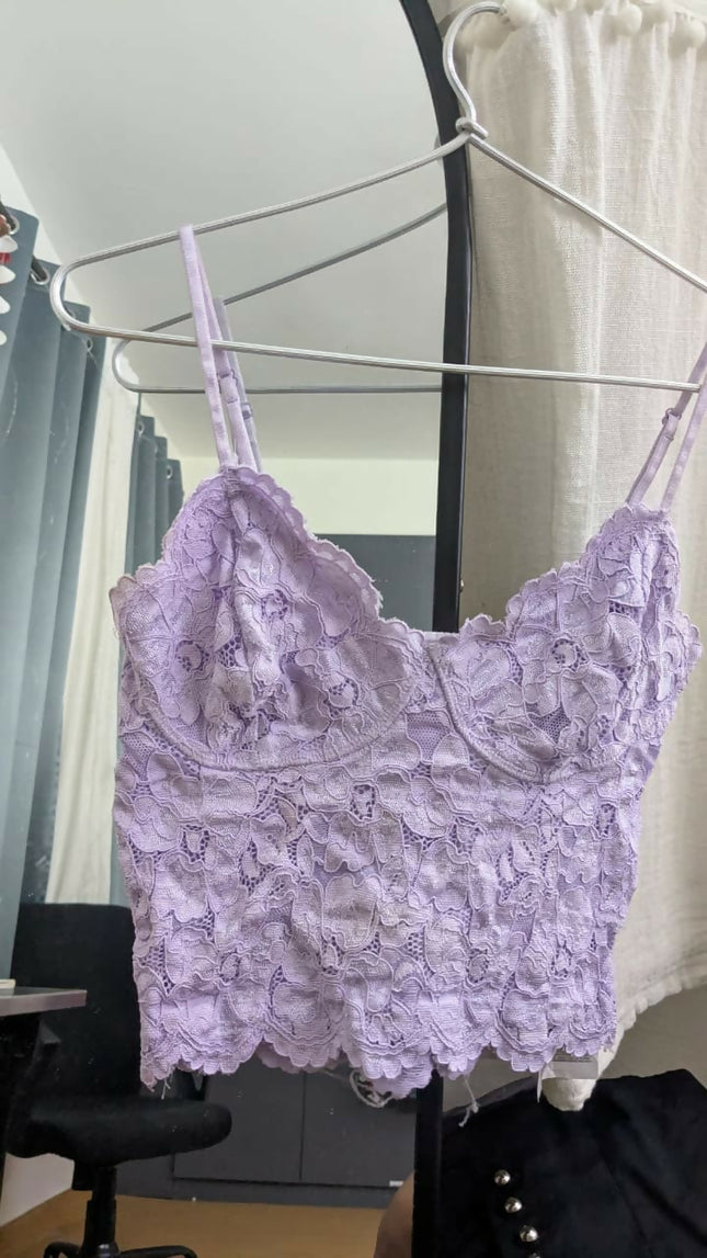 Women's Lavender lace Top - M Size