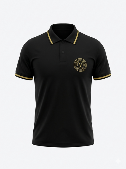 Authentic Versace Jeans Couture Black Polo Shirt Size L/M