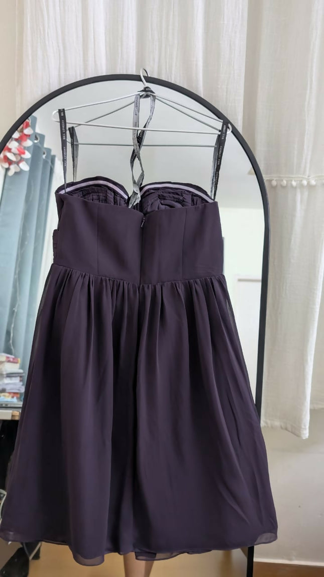 Women's Vintage violet Dress with Corset Inside - XS Size