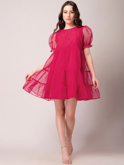 Faballey Women's Pink Dress - L size