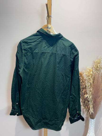 Men's Casual Dark Forest Green Shirt - XXXL size