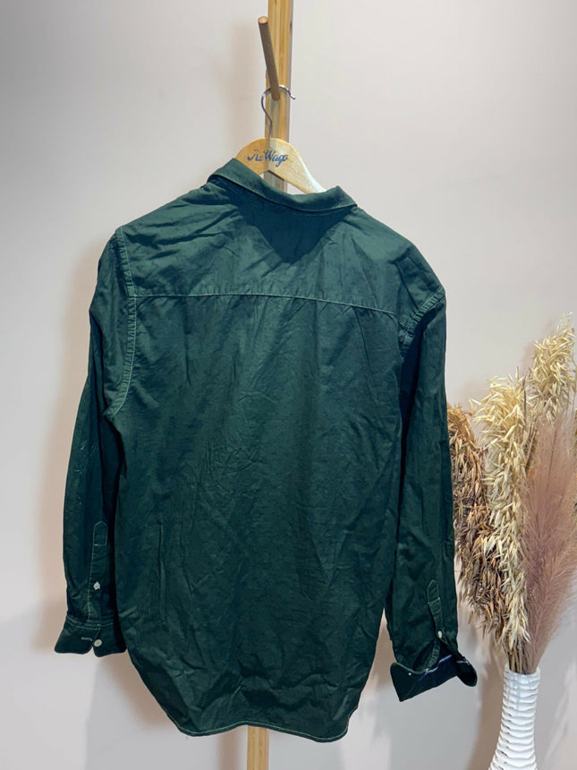 Men's Casual Dark Forest Green Shirt - XXXL size