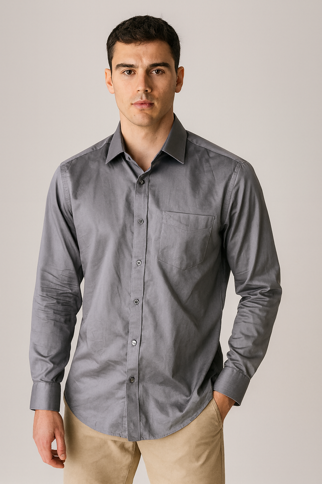 Men's Casual Medium Gray Shirt - M size