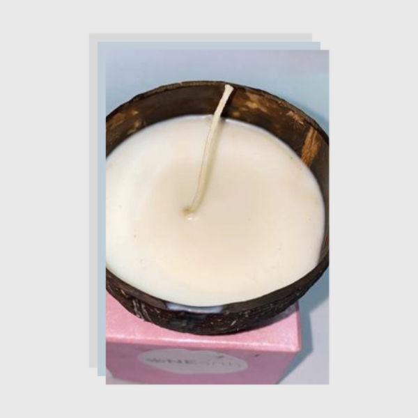 ONEarth Soy Wax Candle - Coconut Shell (100gms only) Pack of 1 Vanilla