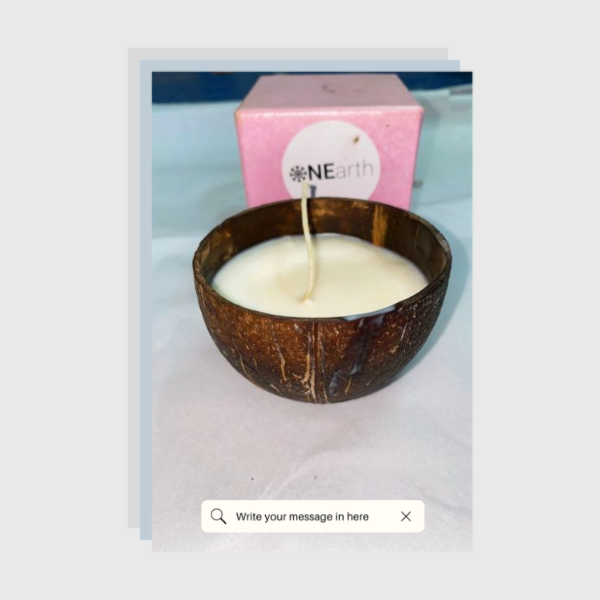 ONEarth Soy Wax Candle - Coconut Shell (100gms only) Pack of 1 Vanilla