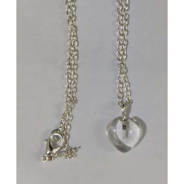 ONEarth Clear Quartz Stone Pendant with Silver Chain