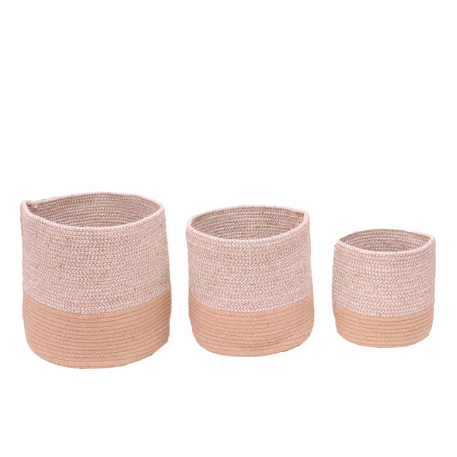 ONEarth Dual Tone Jute Baskets - Small (One Piece)