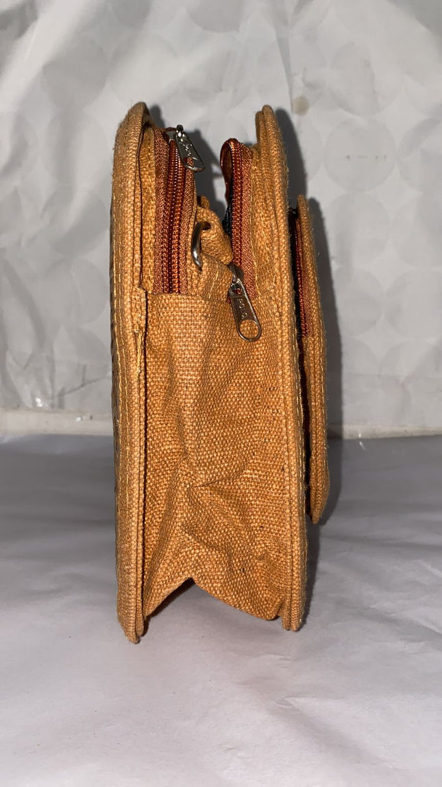 ONEarth Oval Shital Pati & Jute Sling Bag