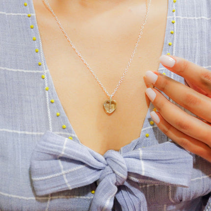 ONEarth Smoky Quartz Stone Pendant with Golden Chain