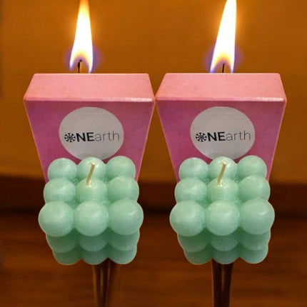 ONEarth Bubble Candle - Soya Wax (Pack 2) Japanese Cherry Blossom