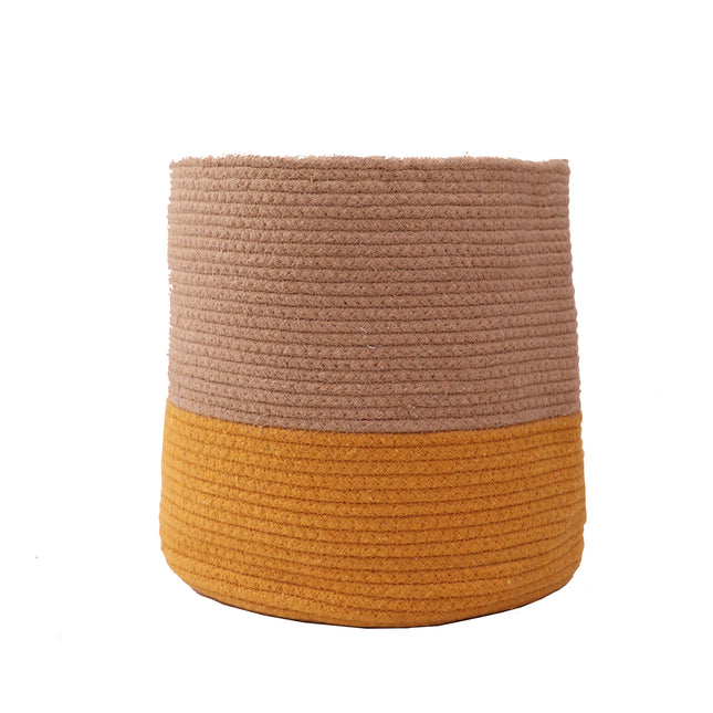 ONEarth Dual tone Jute Baskets ( Yellow) Small