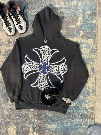 Men's ChromeHearts zip-up black hoodie - M