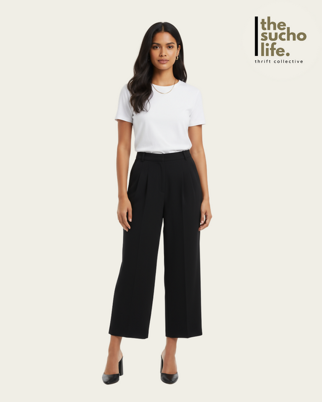 H&M Dark Navy Blue Fared Pants