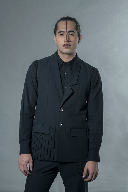 Anushe Pirani Men's Vest With Cable Tucks