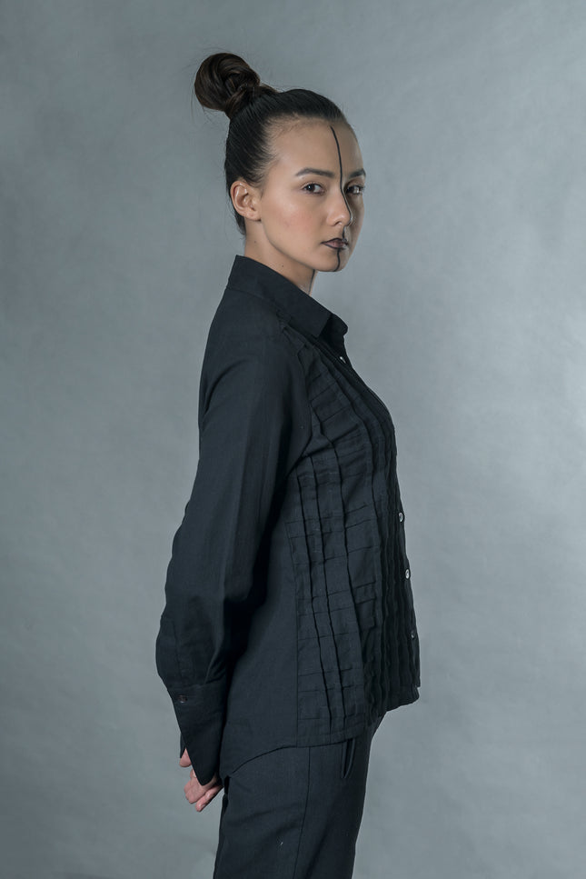 Anushe Pirani Women's Shirt With Cross Pleats