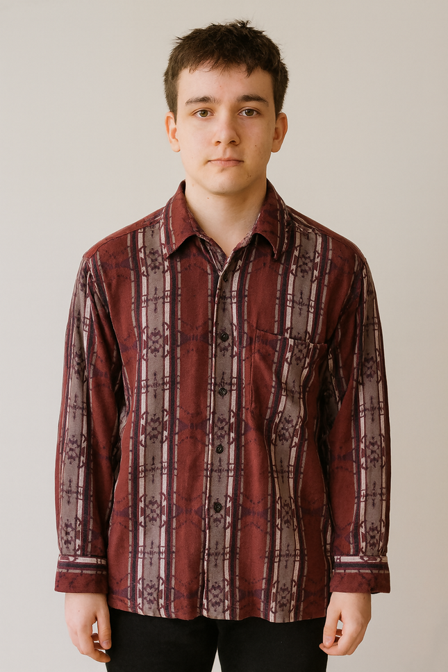 Men's Casual Brown Shirt - XL Size