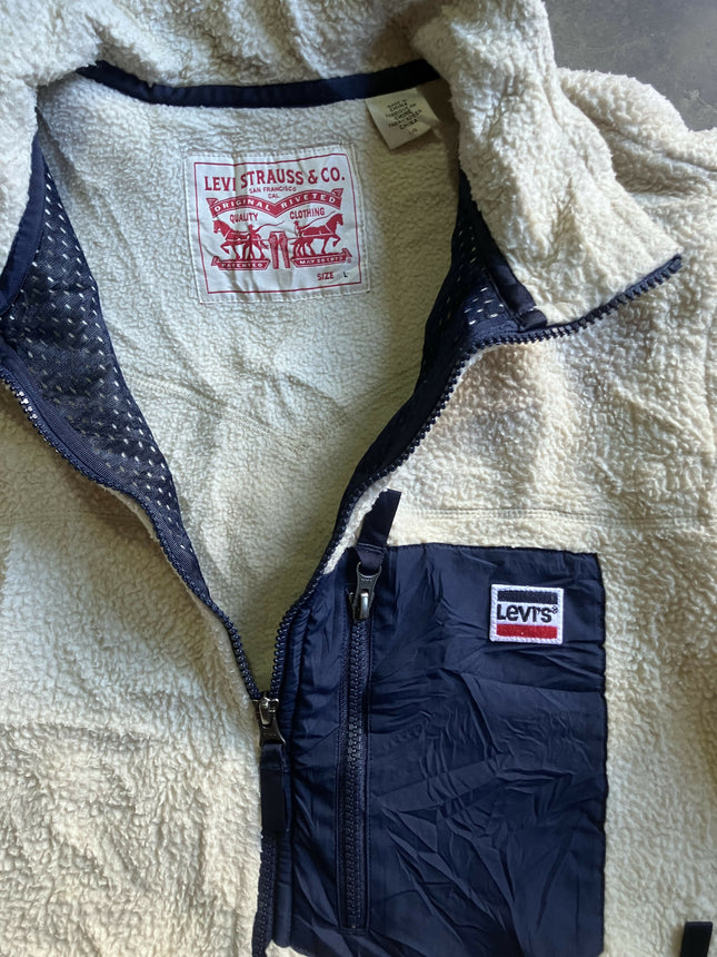 LEVI’S Men's Fleece White jacket (Sherpa) - L Size