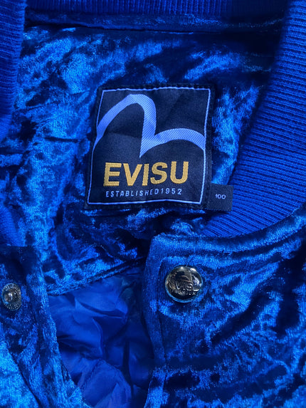 Evisu Tiger Velour Sukajan Blue Embroidery Bomber Jacket Japan Style