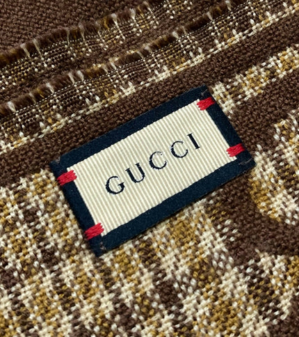 Authentic Gucci - SCARF MONOGRAM WOOL CASHMERE SILK