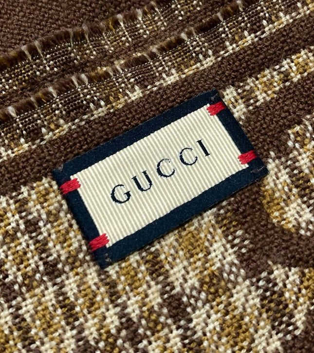 Authentic Gucci - SCARF MONOGRAM WOOL CASHMERE SILK