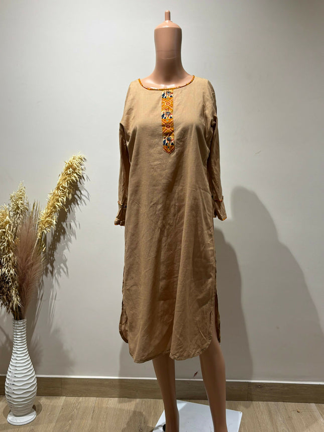 Women's Casual Cream Kurta - L Size