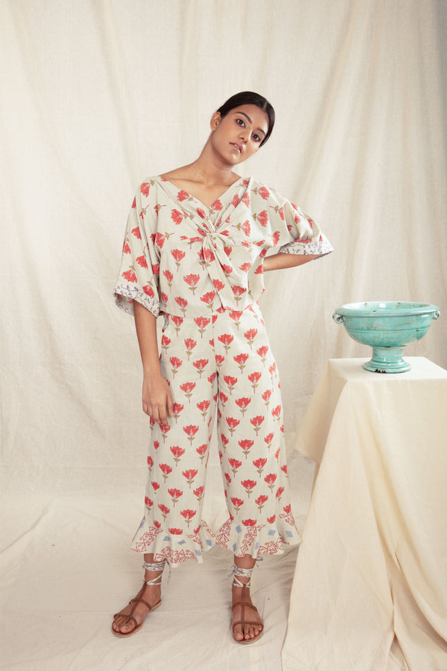 Anushe Pirani Womens Rose Knot Top