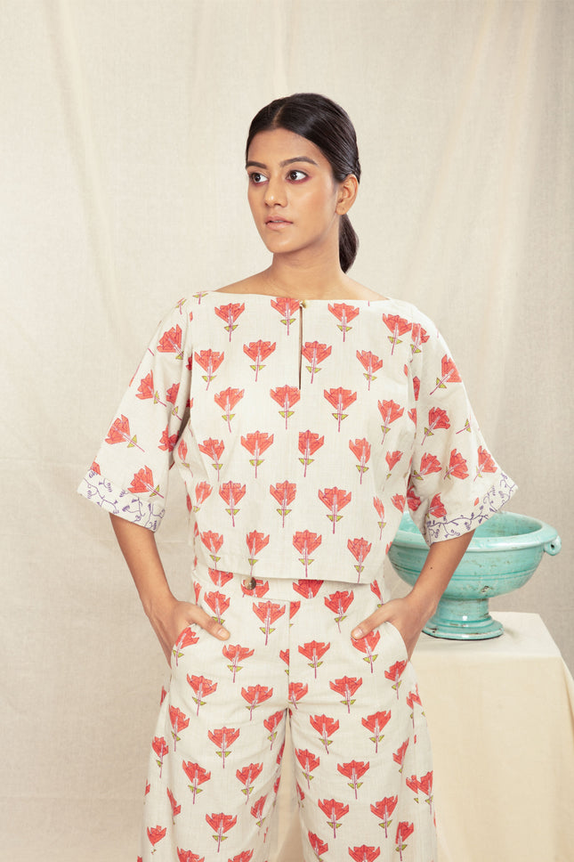 Anushe Pirani Womens Rose Knot Top