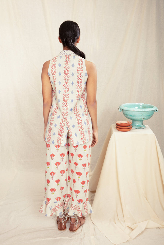 Anushe Pirani Womens Notch Lapel Vest