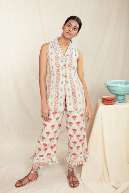 Anushe Pirani Womens Notch Lapel Vest