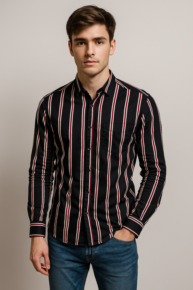 Men's Casual Black Shirt - XXL Size