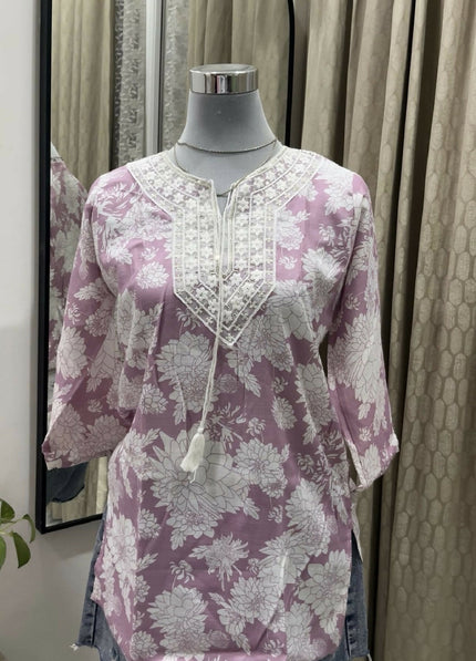 TANYA GARMENTS Floral Short Kurti