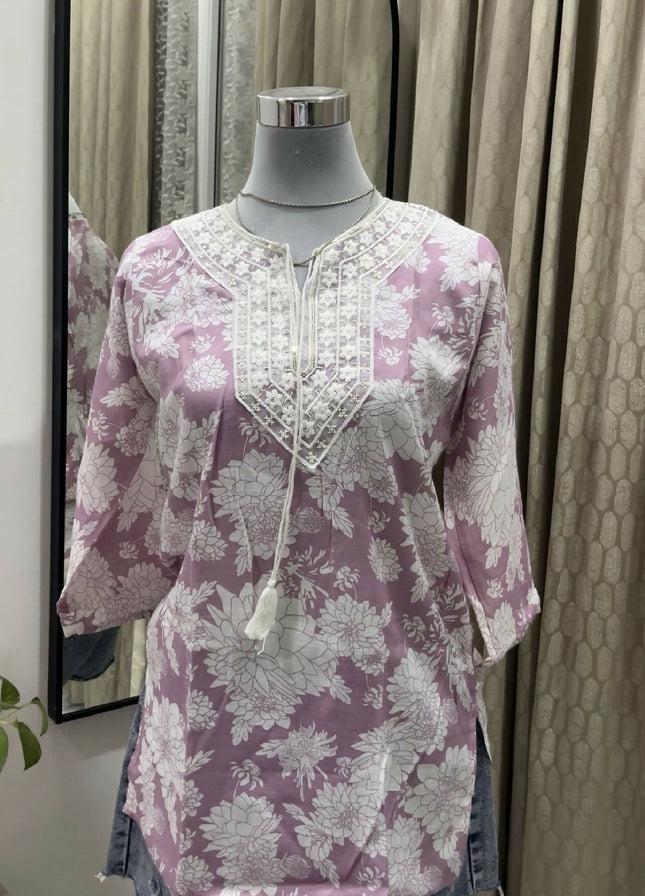TANYA GARMENTS Floral Short Kurti
