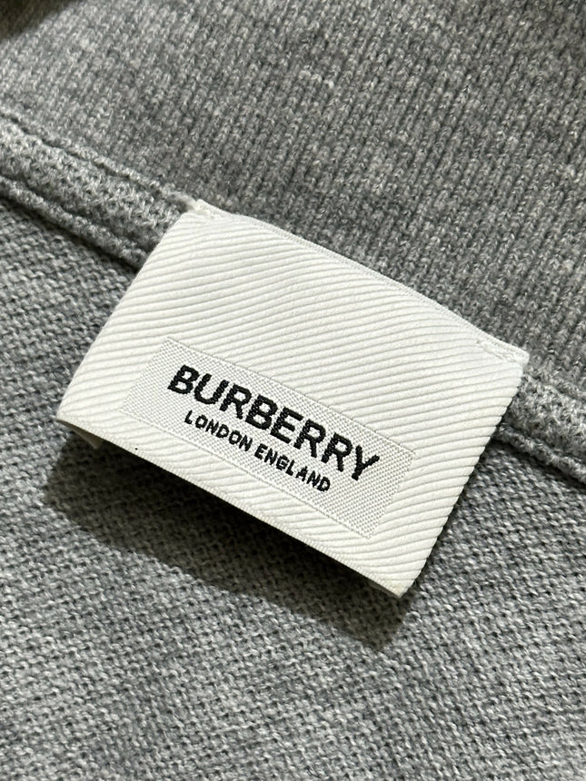 Authentic Burberry Men's Grey Polo Shirt Size S