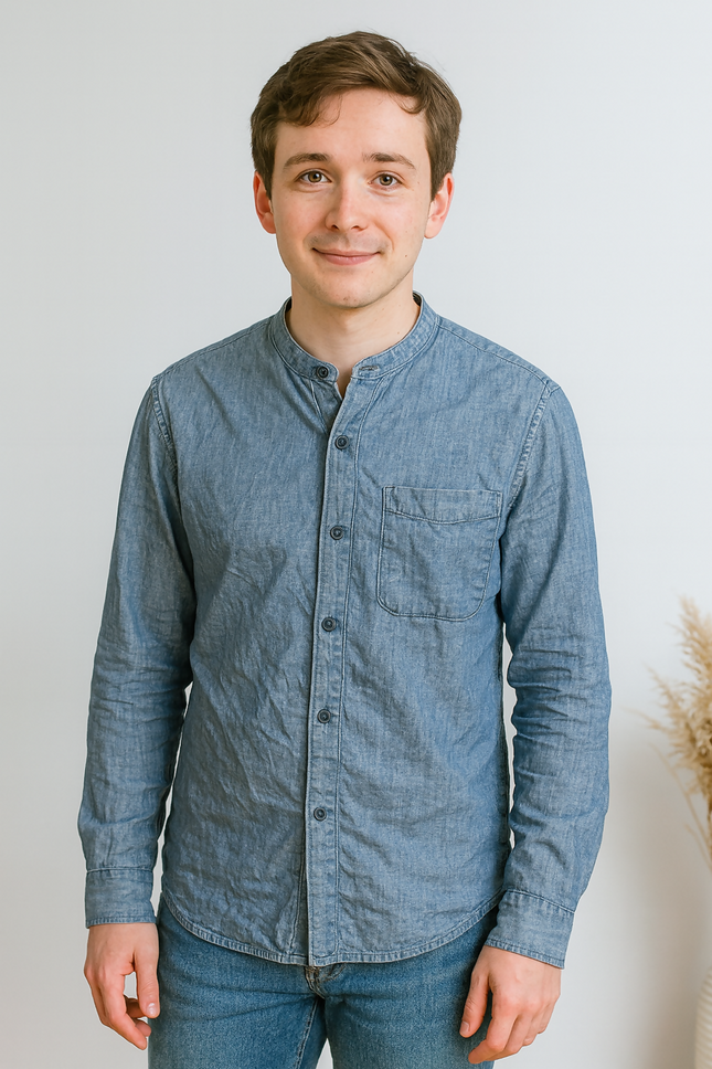 Men's Casual Blue Shirt - XL Size