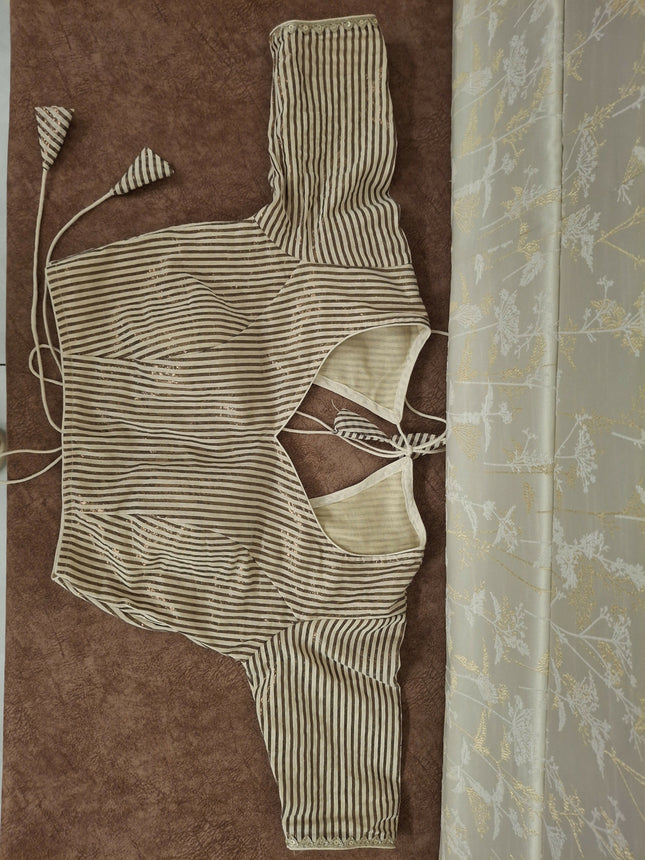 Padded Blouse - Back Open Tie Up - Ethnic and Modern - Suitable for M & S