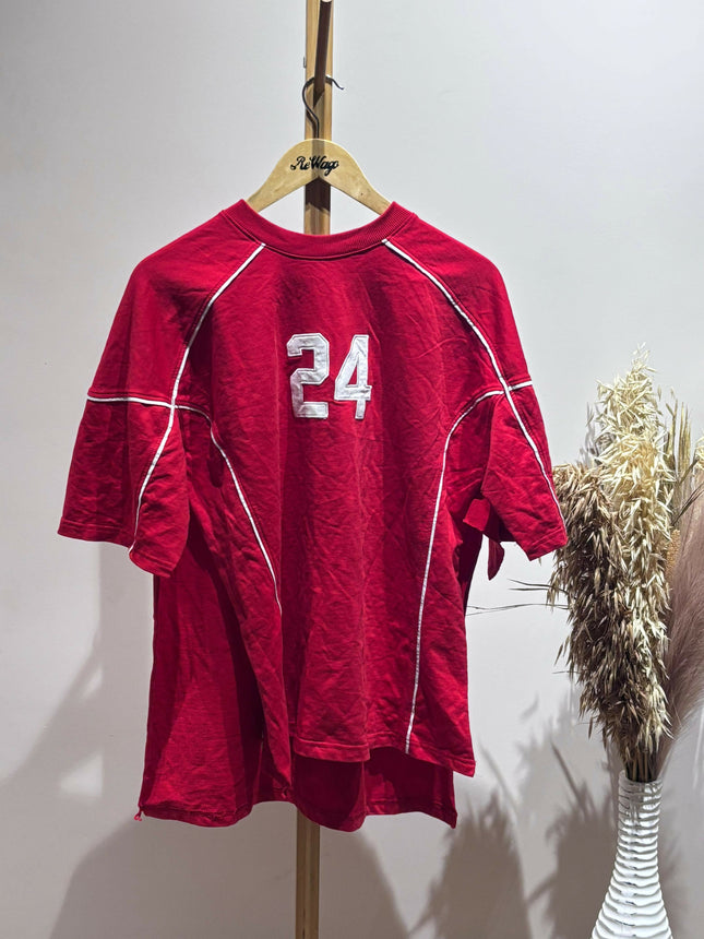 Men's Side Open Red T-shirt - M Size