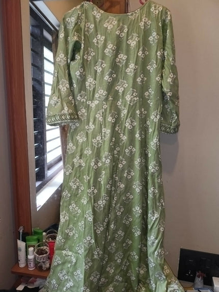 Women's Casual Green Salwar Kurta -