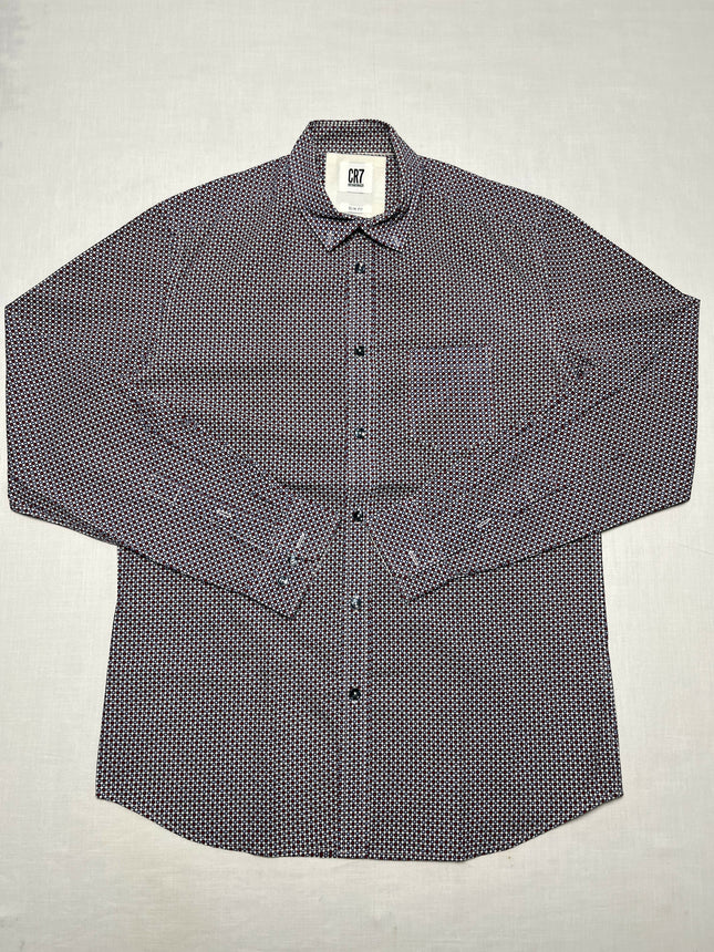 CR7 Men's Printed Long Sleeve Shirt