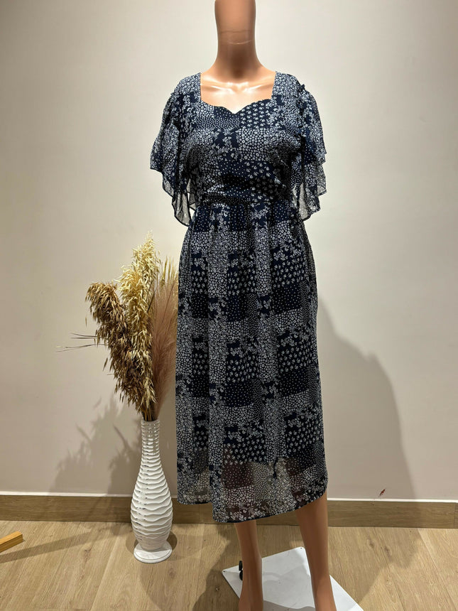 Women's Casual Navy Blue Dress - XL Size