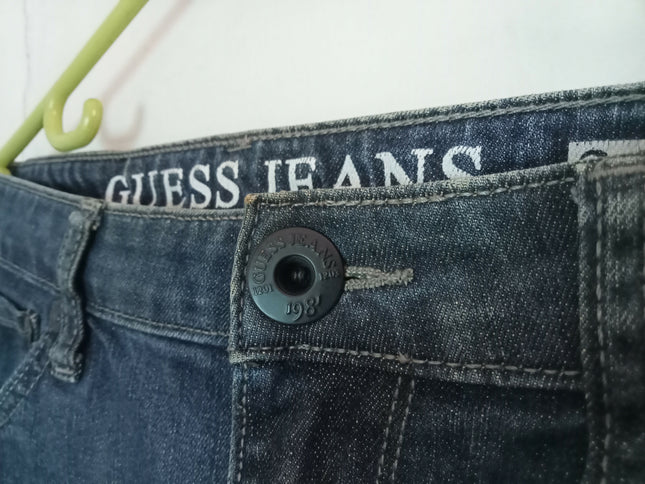 Women's Vintage skinny straight leg dark blue jeans - XS Size