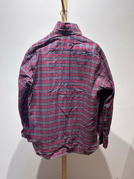 Men's Casual Classic Red and Navy Blue Plaid Shirt - XXXL Size