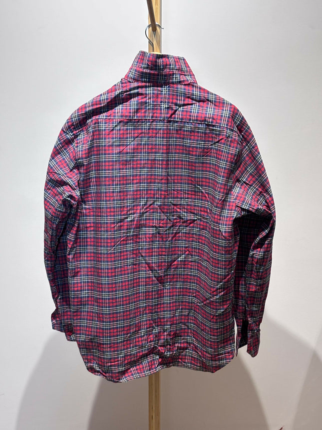 Men's Casual Classic Red and Navy Blue Plaid Shirt - XXXL Size