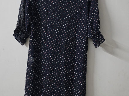 XIOMI Women's Polka Dotted Navy Blue Dress - M Size