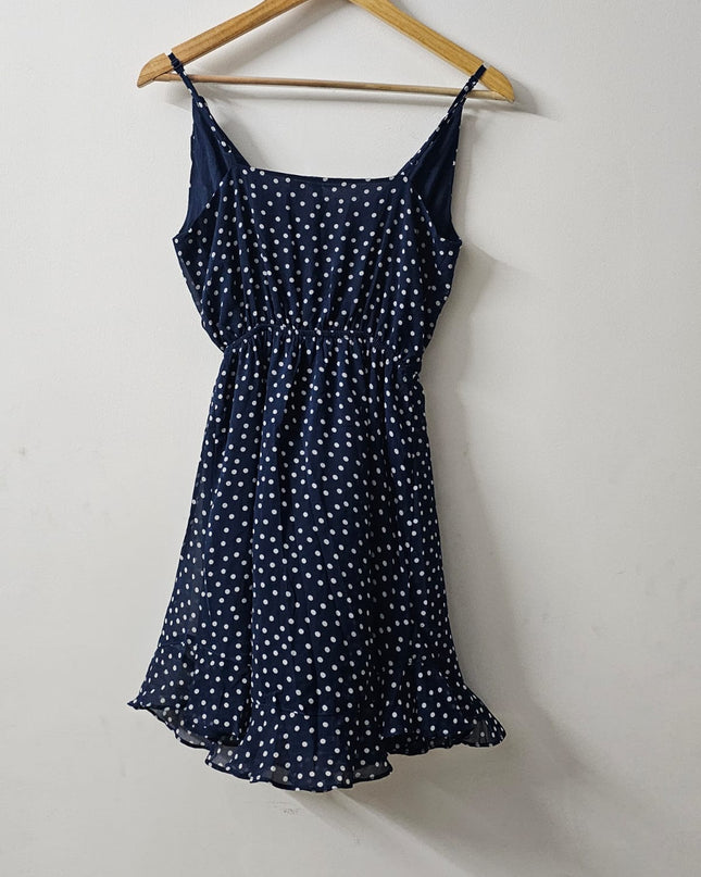 DIVIDED H&M Women's Blue Polka Dotted Dress - S Size