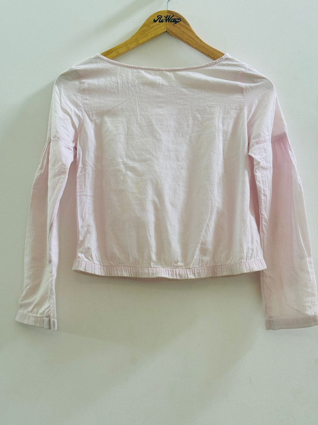 Women's Full Sleeve Crop Pink Top - S Size