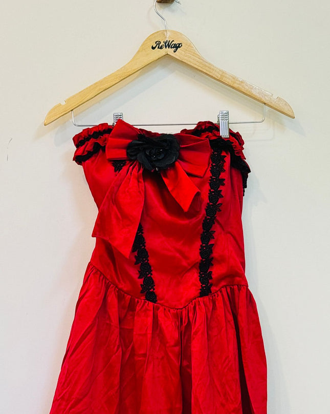BODYLINE Women's Shoulderless Red Dress -M Size
