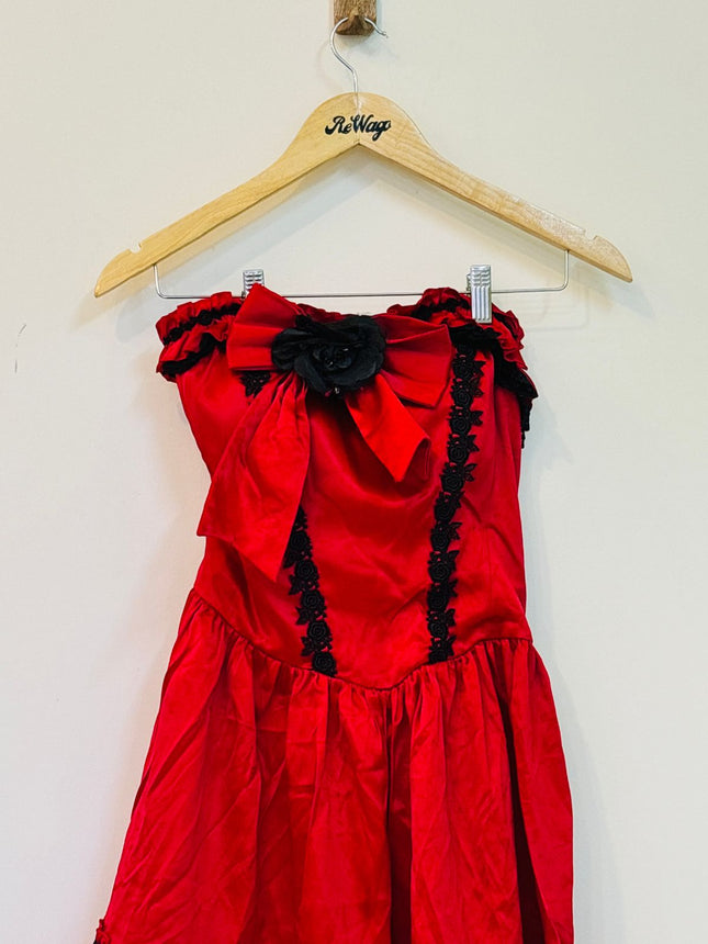 BODYLINE Women's Shoulderless Red Dress -M Size