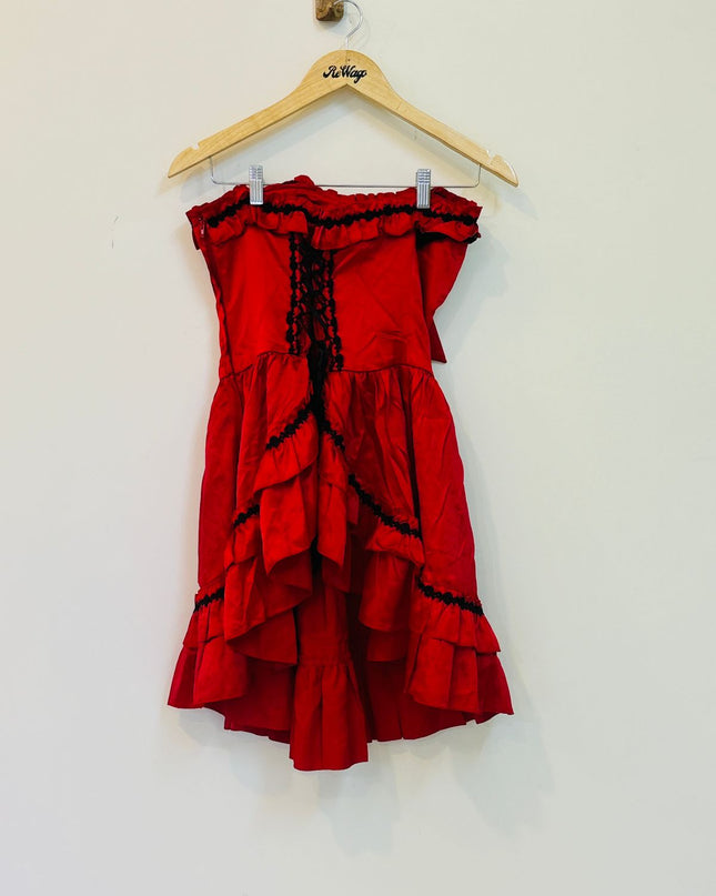 BODYLINE Women's Shoulderless Red Dress -M Size