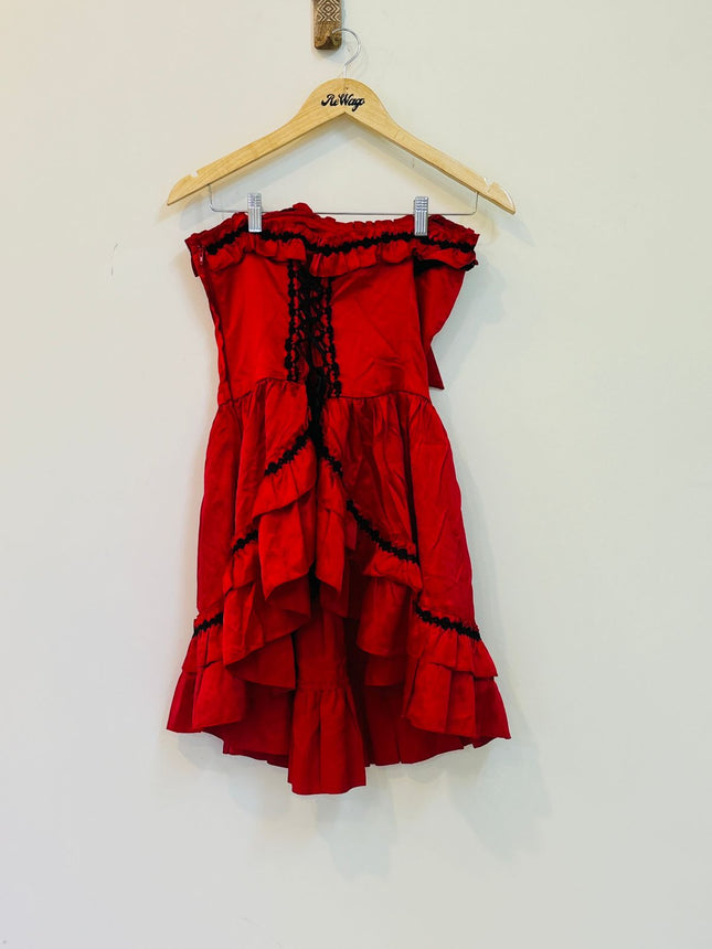 BODYLINE Women's Shoulderless Red Dress -M Size